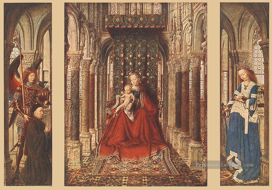 Petit Triptyque Renaissance Jan van Eyck Peintures à l'huile